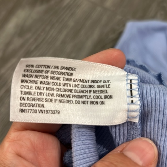 EUC Girls Long Sleeve T-shirt Blue Smiley Face Size Medium - Picture 7 of 7